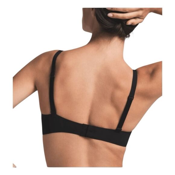 Skims Naked Plunge Bralette Onyx Black Stretch Knit L - Picture 3 of 9
